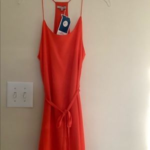 NWT Orange Racerback Short dress with Waist Tie Detail but Naked Zebra.
